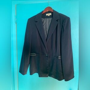 Navy Blue Blazer with Silver Accents